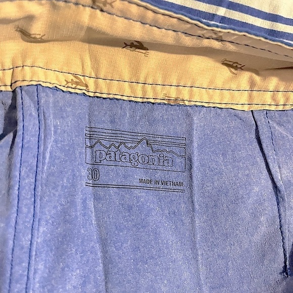 Patagonia Wavefarer 21 Board Shorts Size 30 Blue Striped - Picture 6 of 6